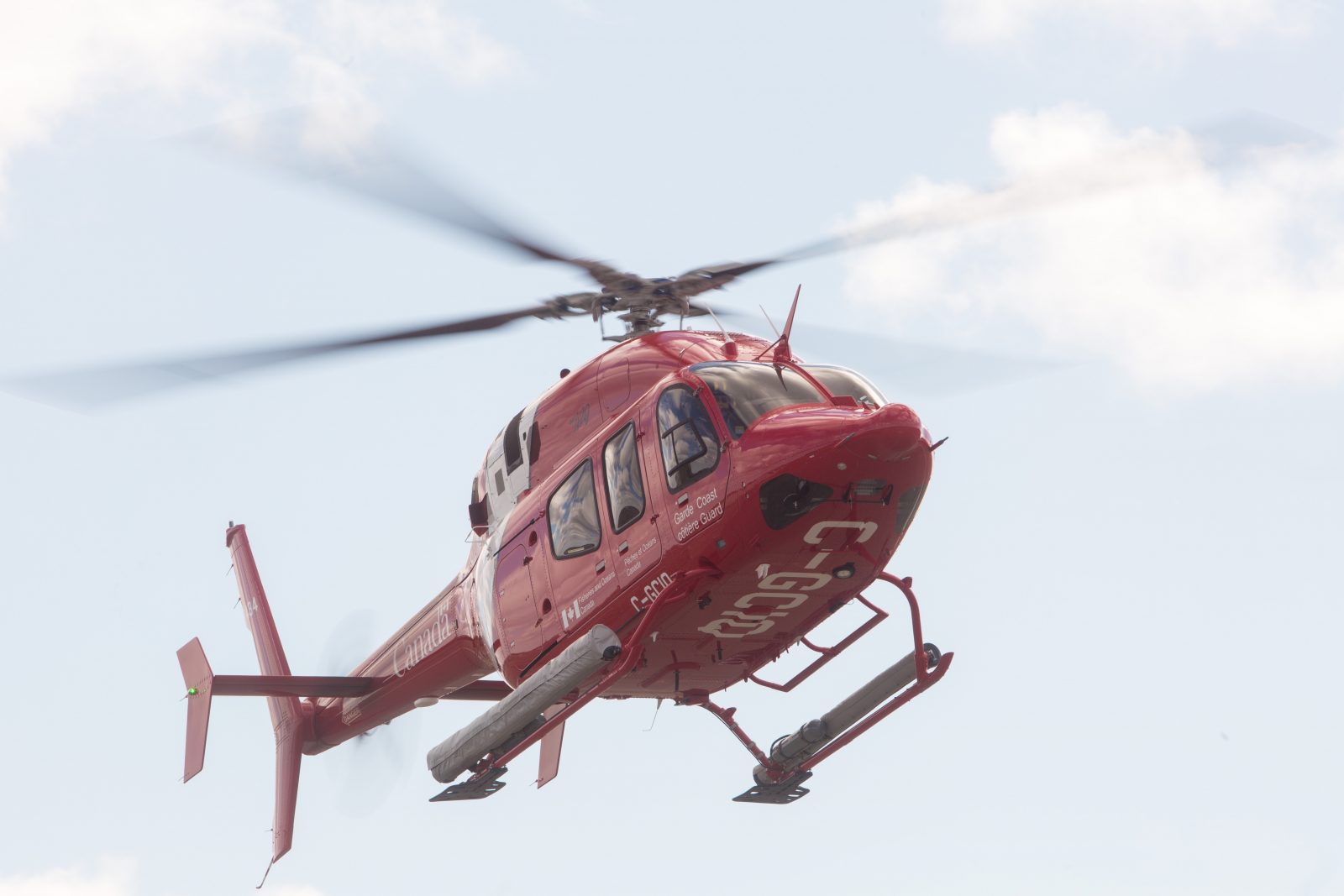 Coast guard helicopter stopping at Cornwall Airport