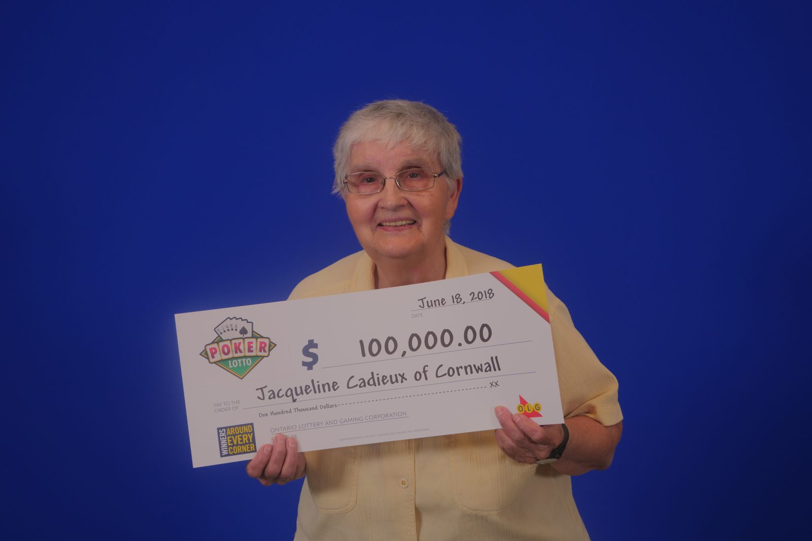Cornwall woman wins $100,000
