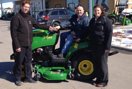 OH DEERE!: Long Sault man wins lawn tractor, ready for summer