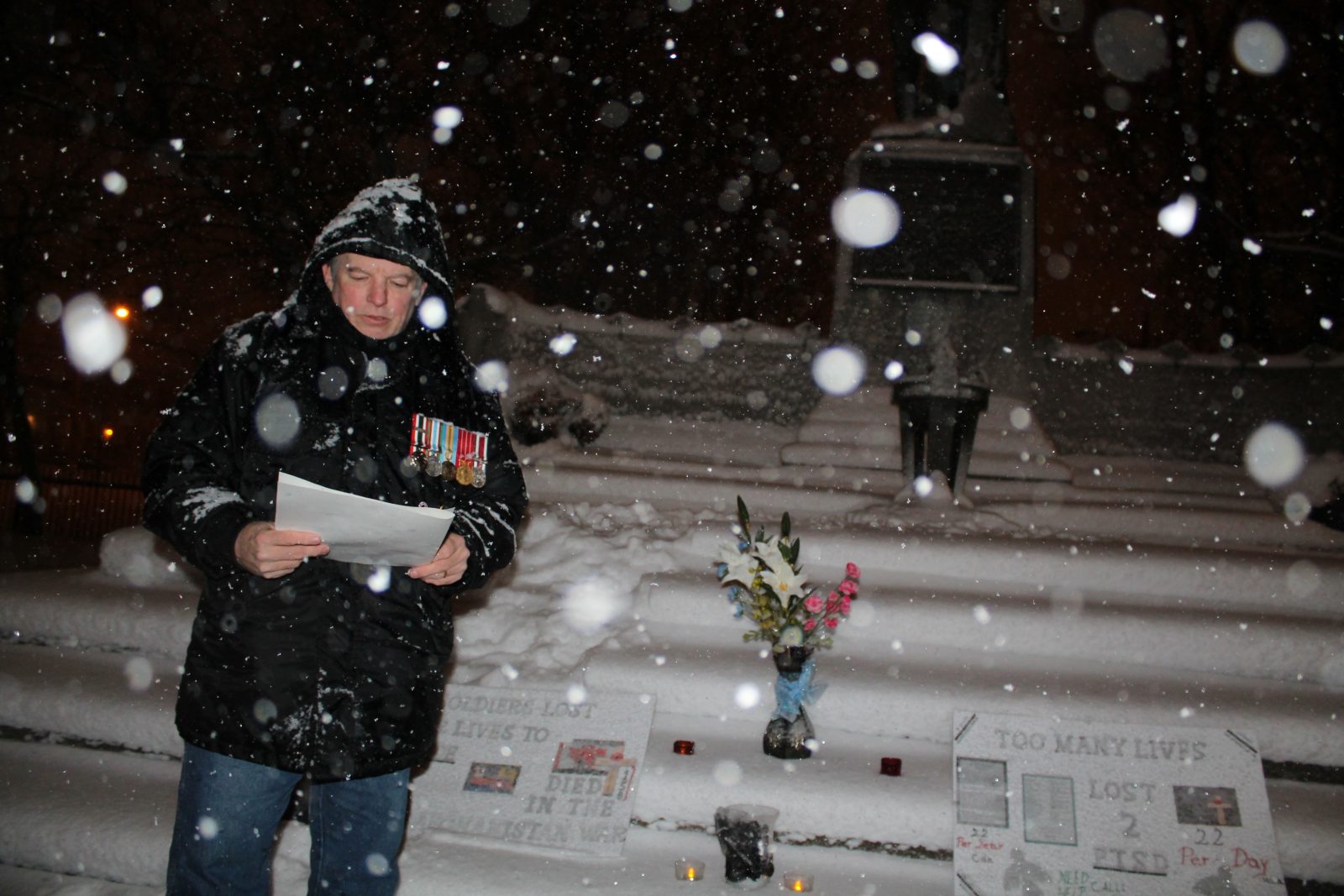 Vigil shines light on snowball effect of PTSD