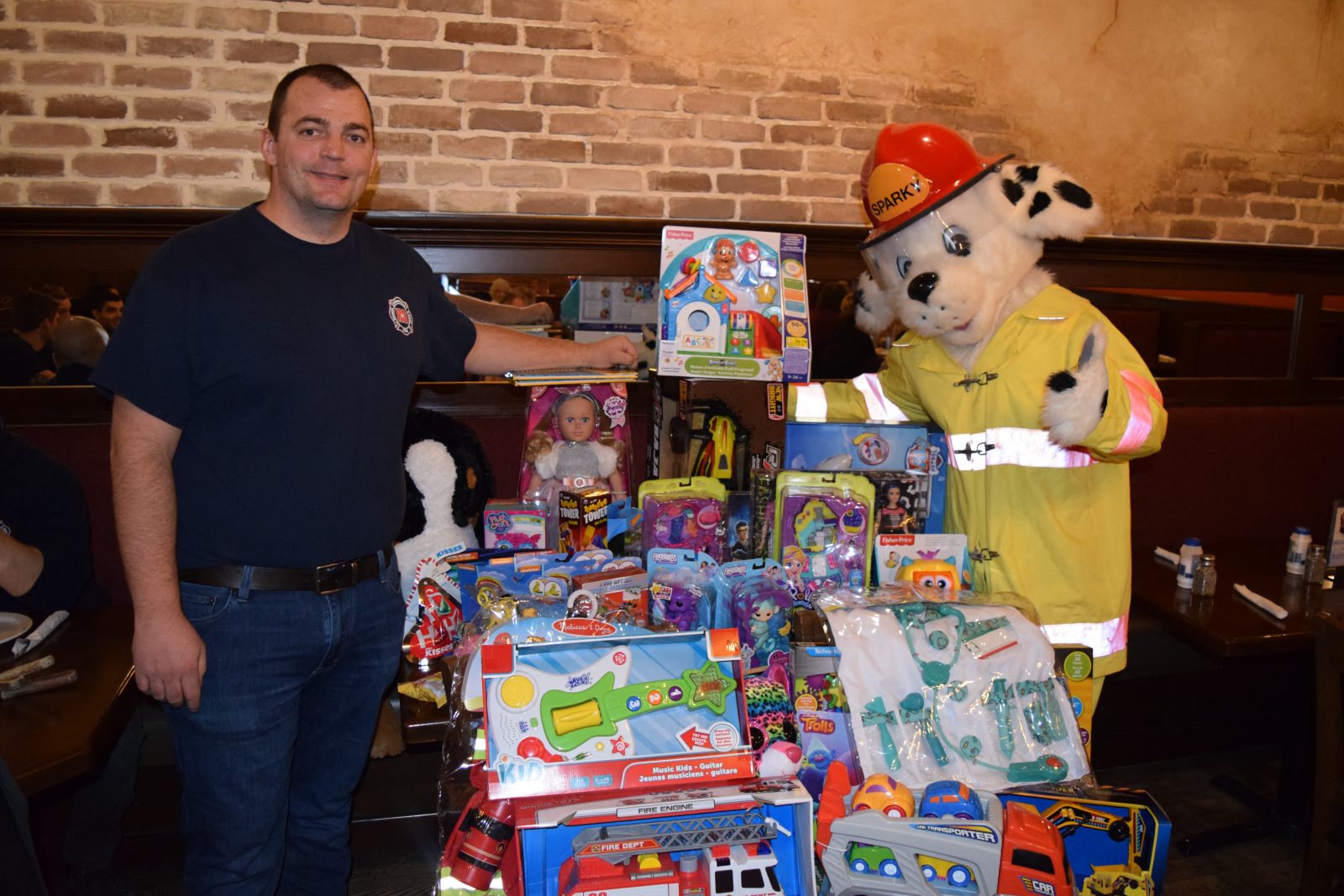 Sparky and Cornwall firefighters collect for Toy Drive