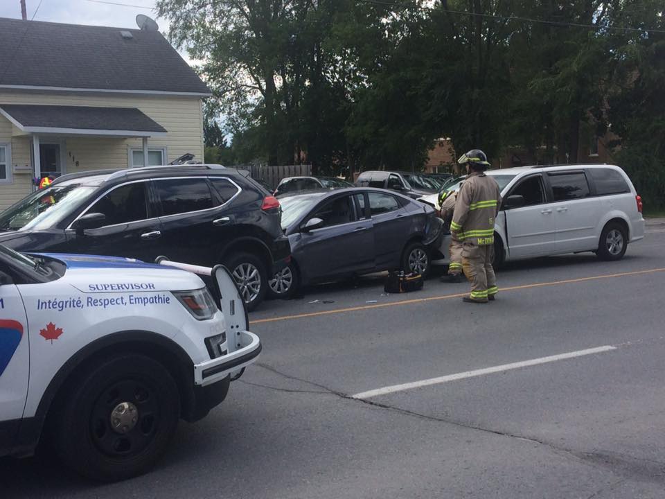 Two sent to hospital after four vehicle collision