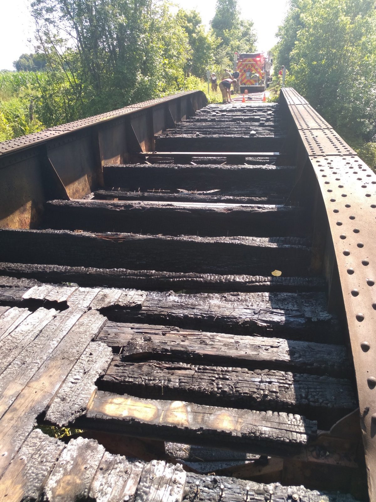 Fire closes Peanut Line railway bridge