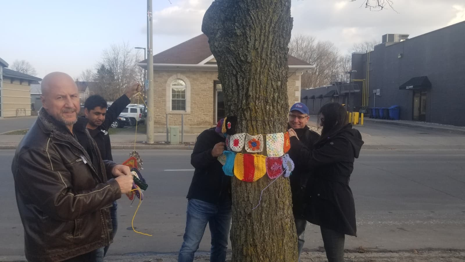 Tree cozies memorialize victims of violence