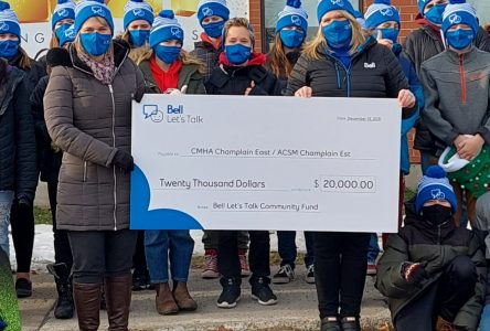 CMHA Champlain East receives a $20,000 Bell Let’s Talk Community Fund grant