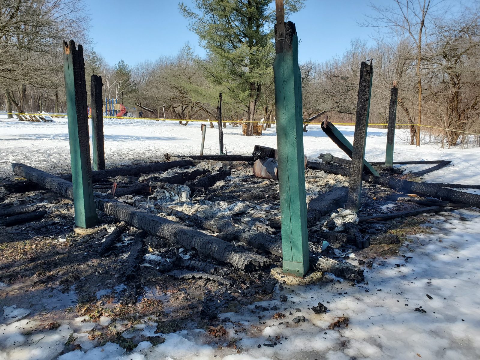 Fire destroys picnic shelter at Gray’s Creek