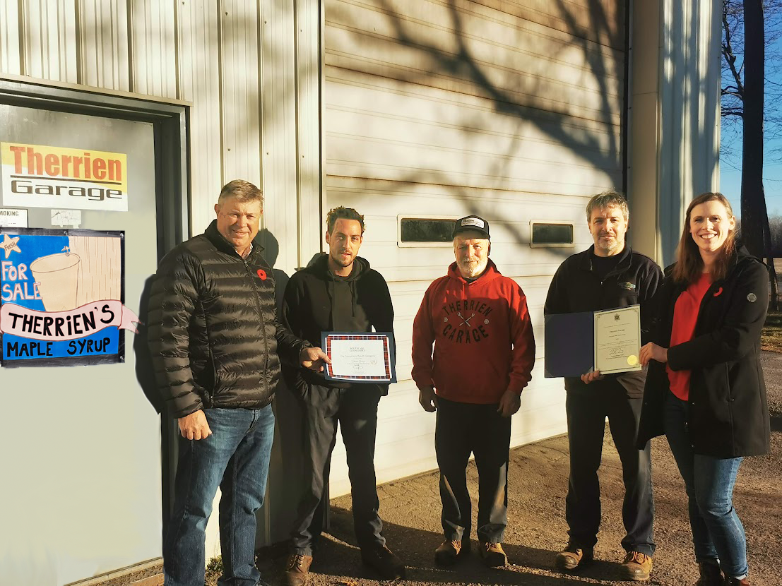 Therrien Garage Owner Honoured for 50 Years in Business