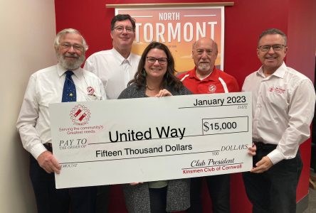 Kinsmen Club of Cornwall Donates $15,000 to United Way SD&G
