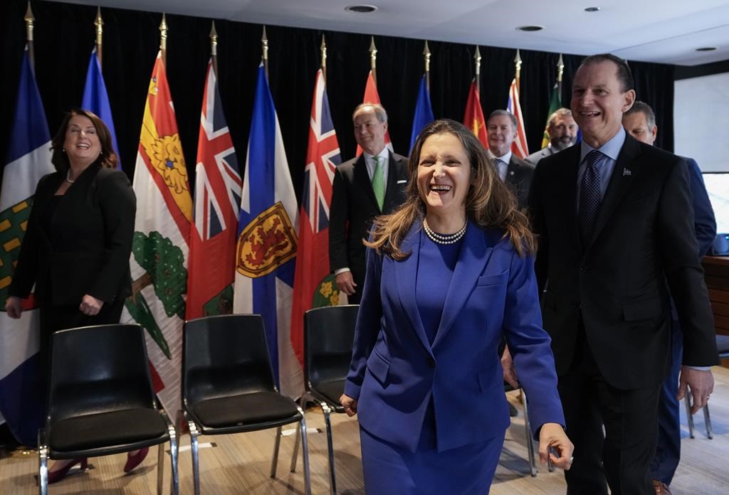 Freeland touts opportunities of U.S. Inflation Reduction Act at ministers’ meeting