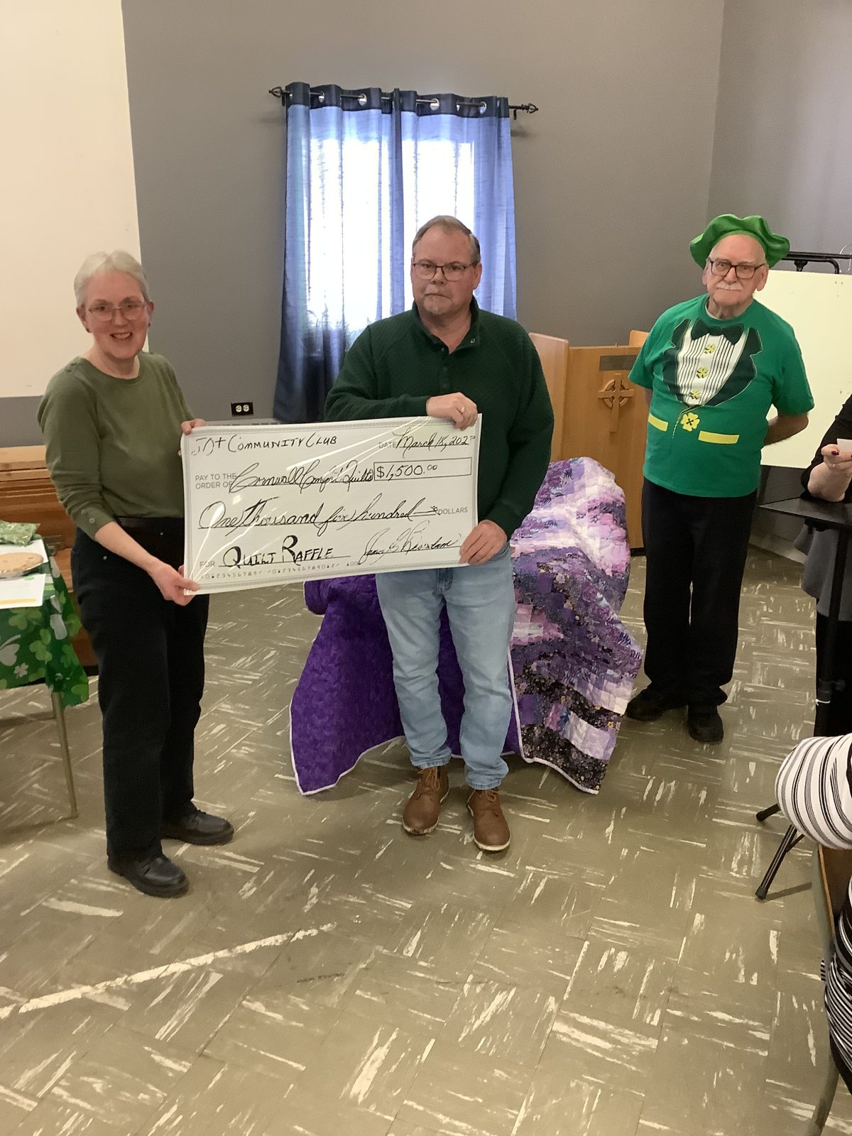 $1,500 Raised for Cornwall Comfort Quilts