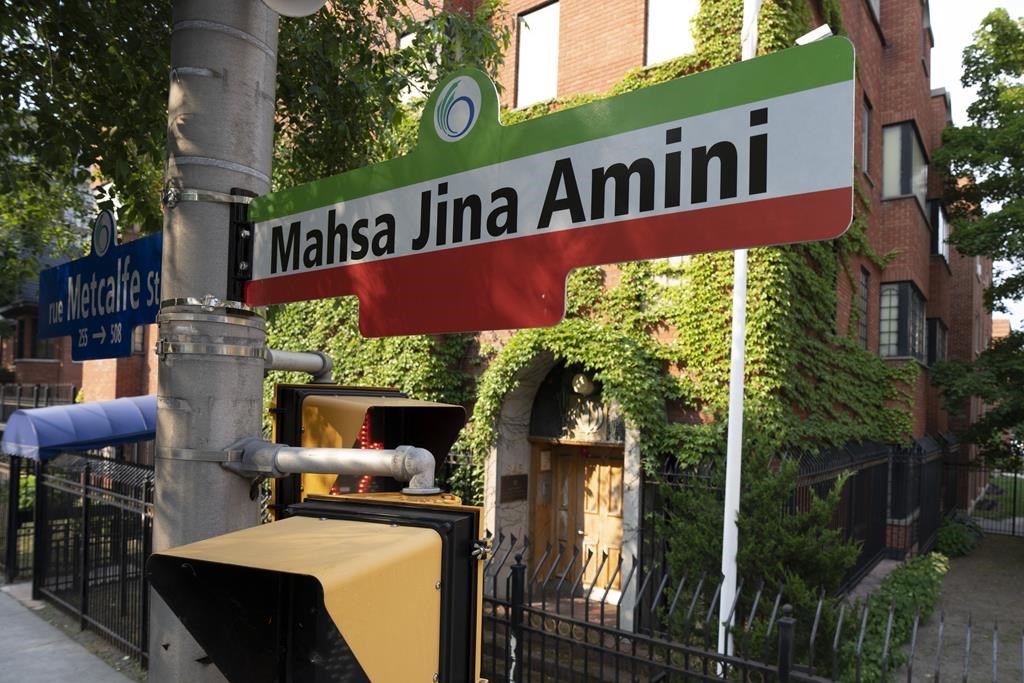 City of Ottawa installs tribute to Mahsa Amini outside former site of Iranian embassy