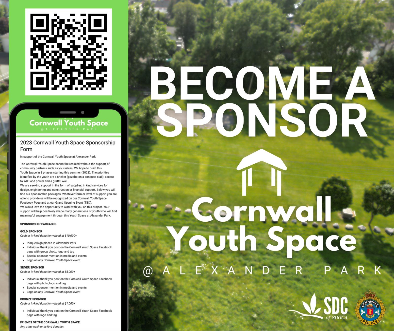 In support of Cornwall’s Youth Space at Alexander Park