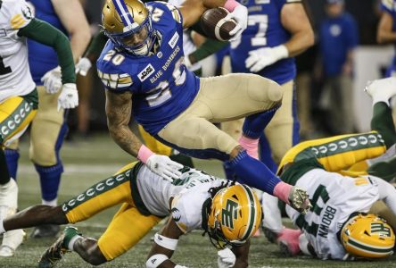 Running back Oliveira gets nod as Bombers nominee for CFL outstanding player