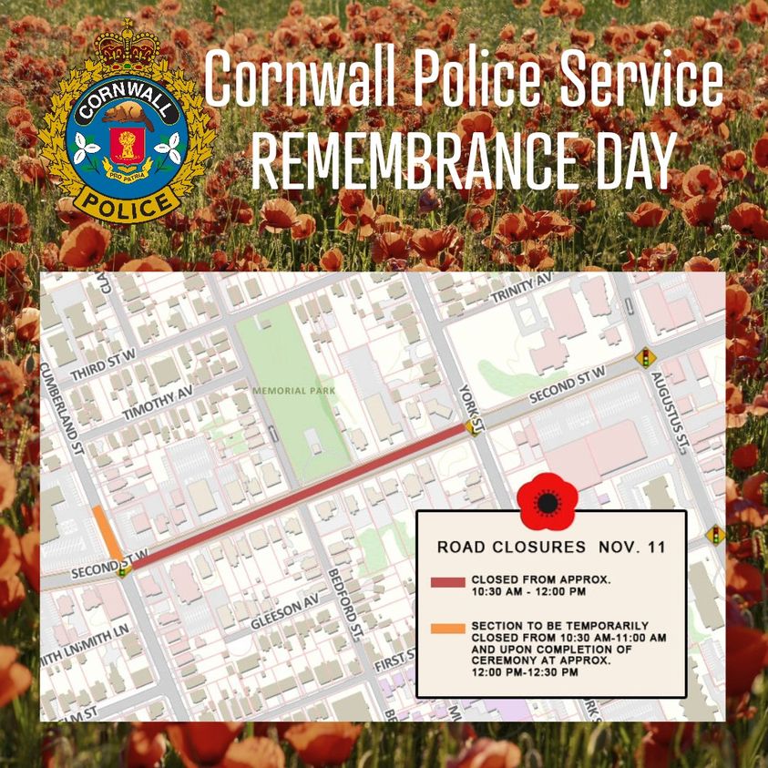 Remembrance Day Parade road closures