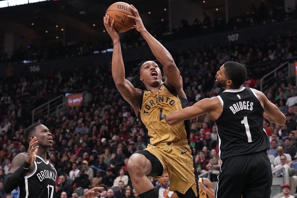 Barnes’s double-double leads Raptors past Nets; Toronto stays alive in play-in chase