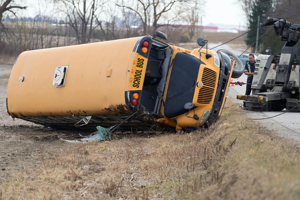 School bus driver charged after five kids hurt in rollover: OPP