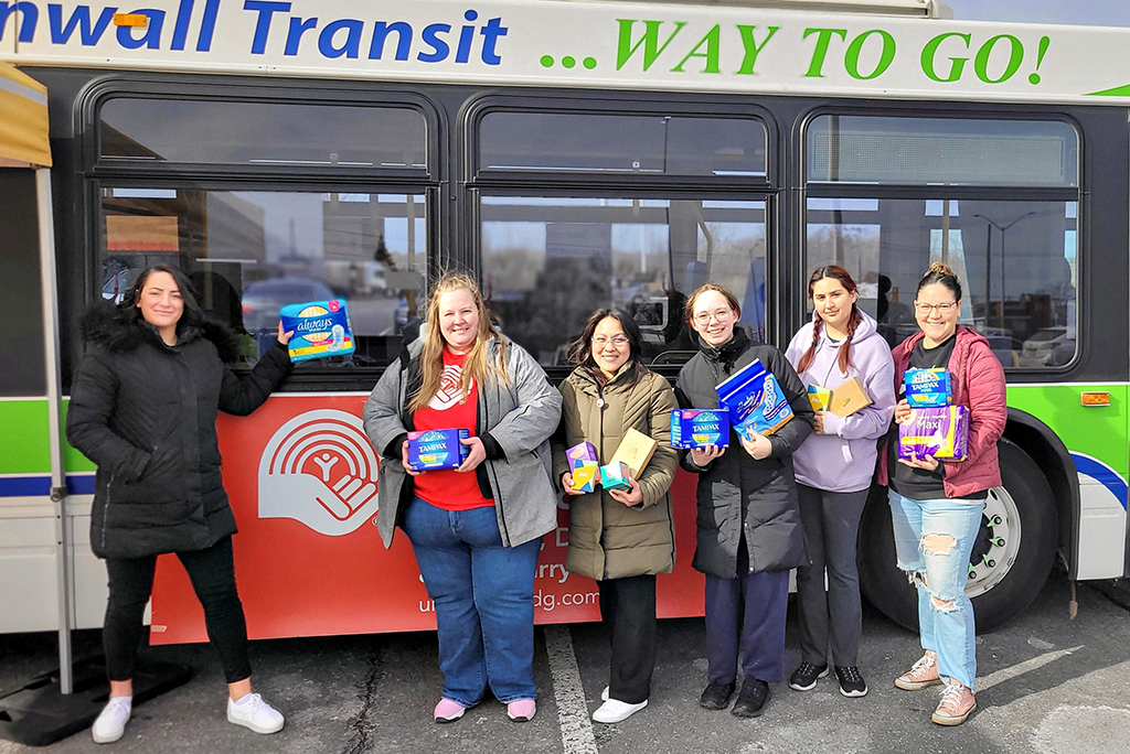 Stuffing the Bus at Cornwall's Fourth Annual Tampon Tuesday